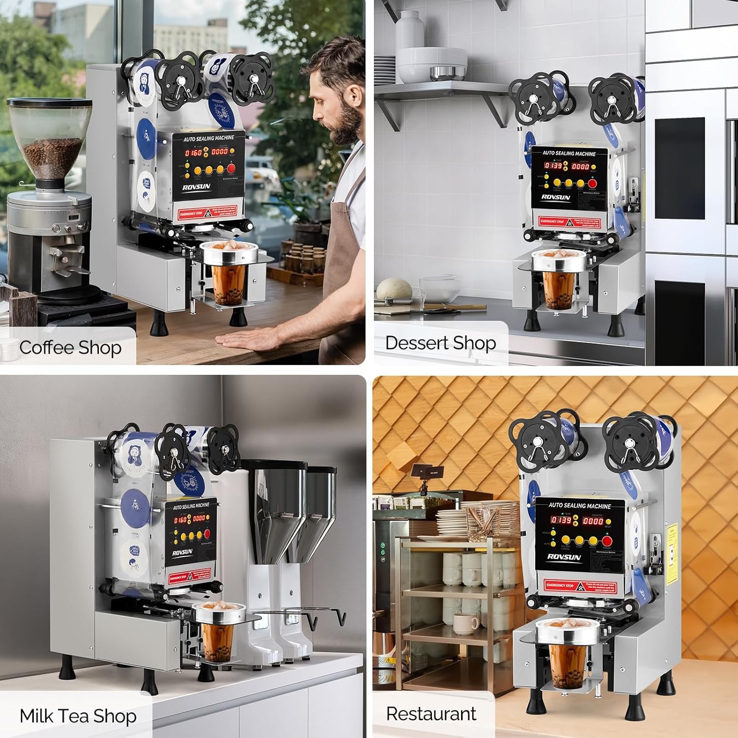 Automatic Cup Sealing Machine Electric Cup Sealer for 88/89/90/95 mm LCD Display