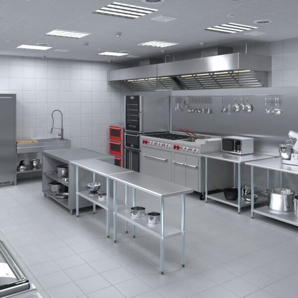 Stainless Steel Food Prep Work Table with Adjustable Undershelf 18”x48”