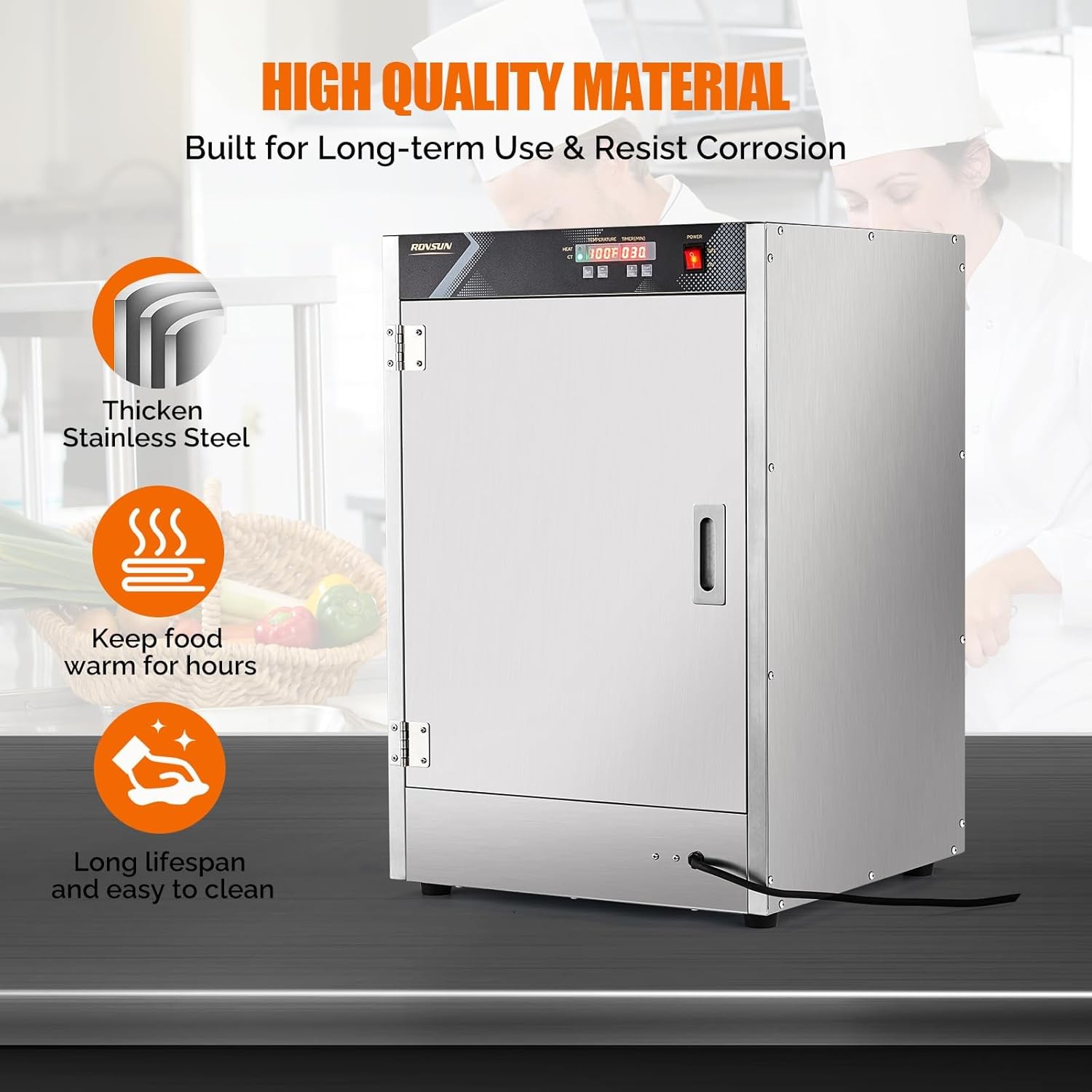 5-Tier Commercial Food Warmer,Hot Box Food Warmer Pizza Warmer w/Removable Shelf