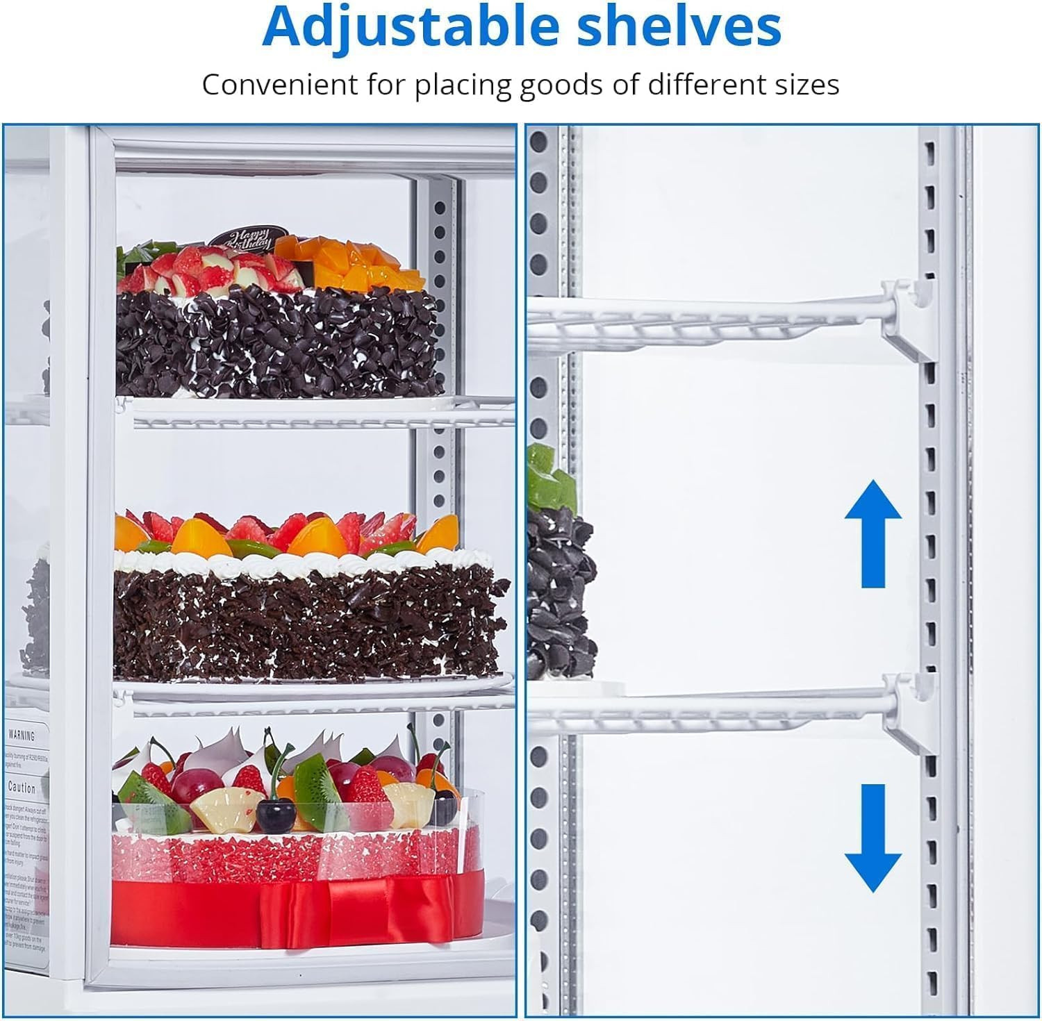 Countertop Display Refrigerator 2.0 Cu.Ft, LED Light, Air-Cooling, Sliding Door,