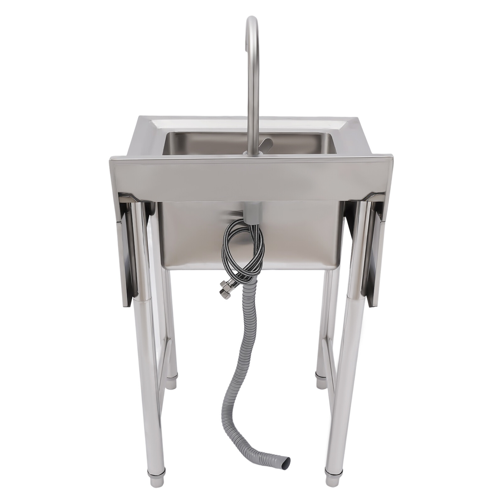 Commercial Stainless Steel Utility Sink with 360° Faucet & Large Capacity