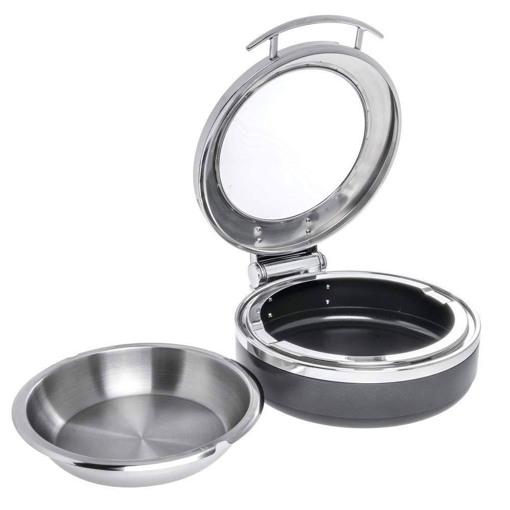 HUBERT® Induction Chafer 4 1/5 Qt Round Stainless and Black – 19 1/3″L x 15