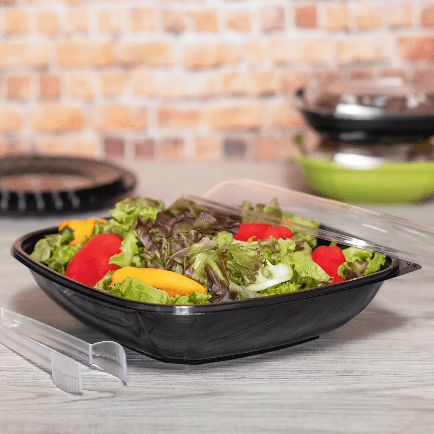 Karat 80 oz PET Square Bowl (Black) – 50 ct, FP-BS80-PETB