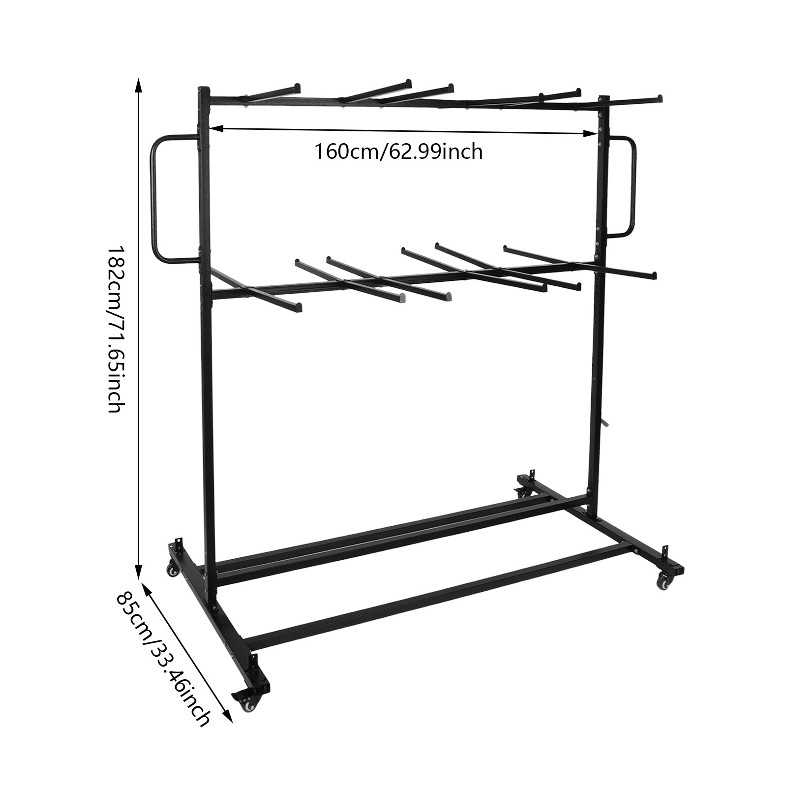 84 Chairs Folding Chair Cart Heavy Duty Mobile Stackable Chair Table Dolly