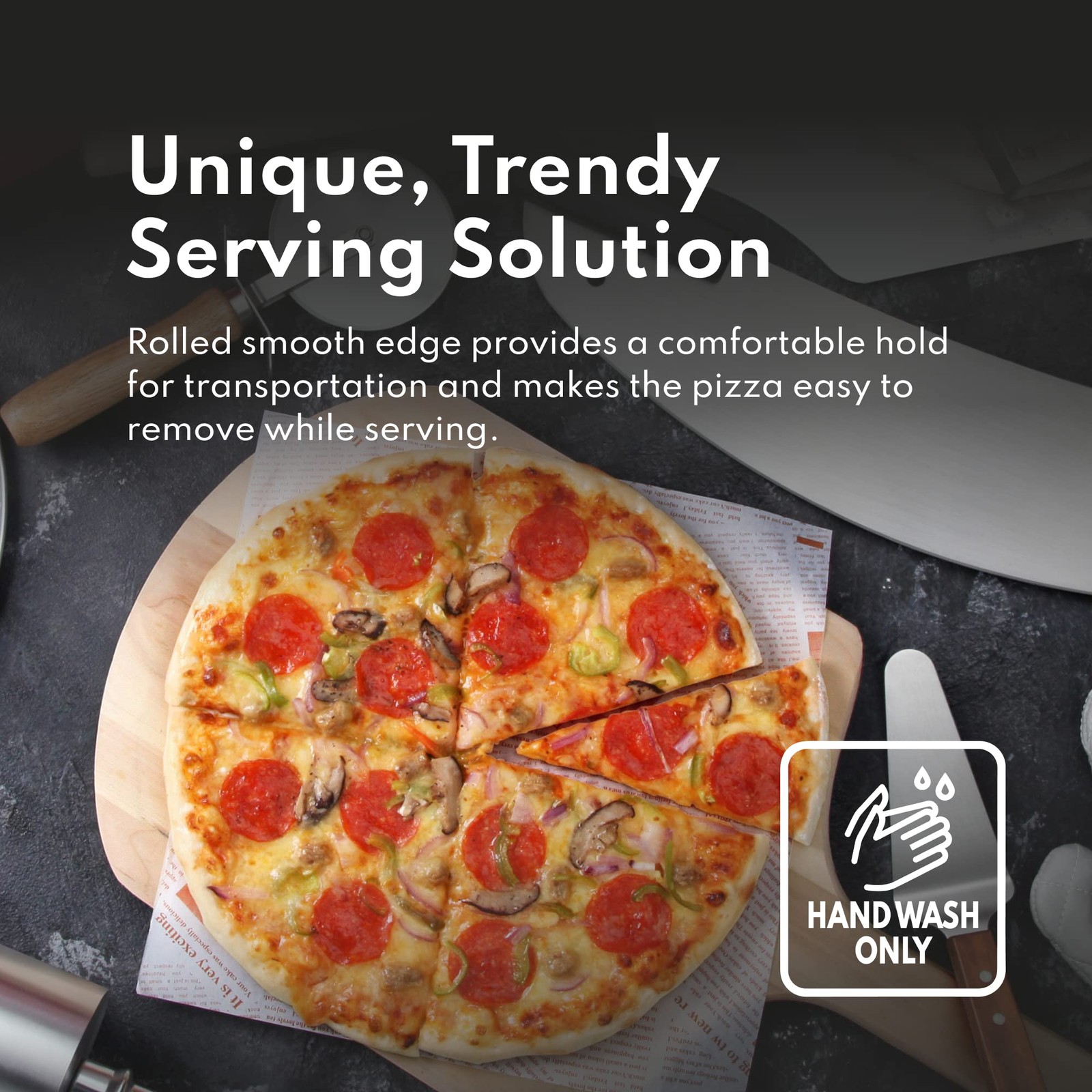 Silver 8 Inch Aluminum Pizza Pan Tray Restaurant Grade Baking Pan
