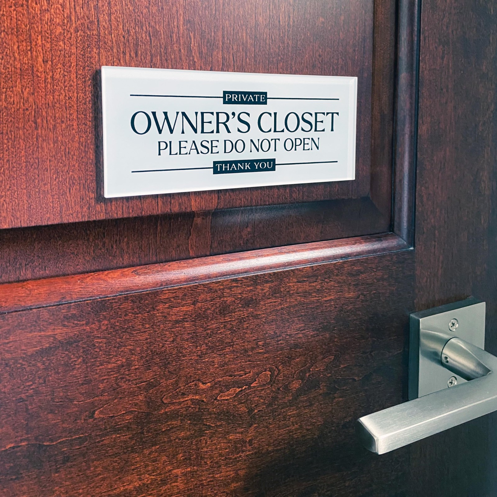 Acrylic 2.5×6 Owners Closet Sign, No Guest Access Sign 2.5×6,