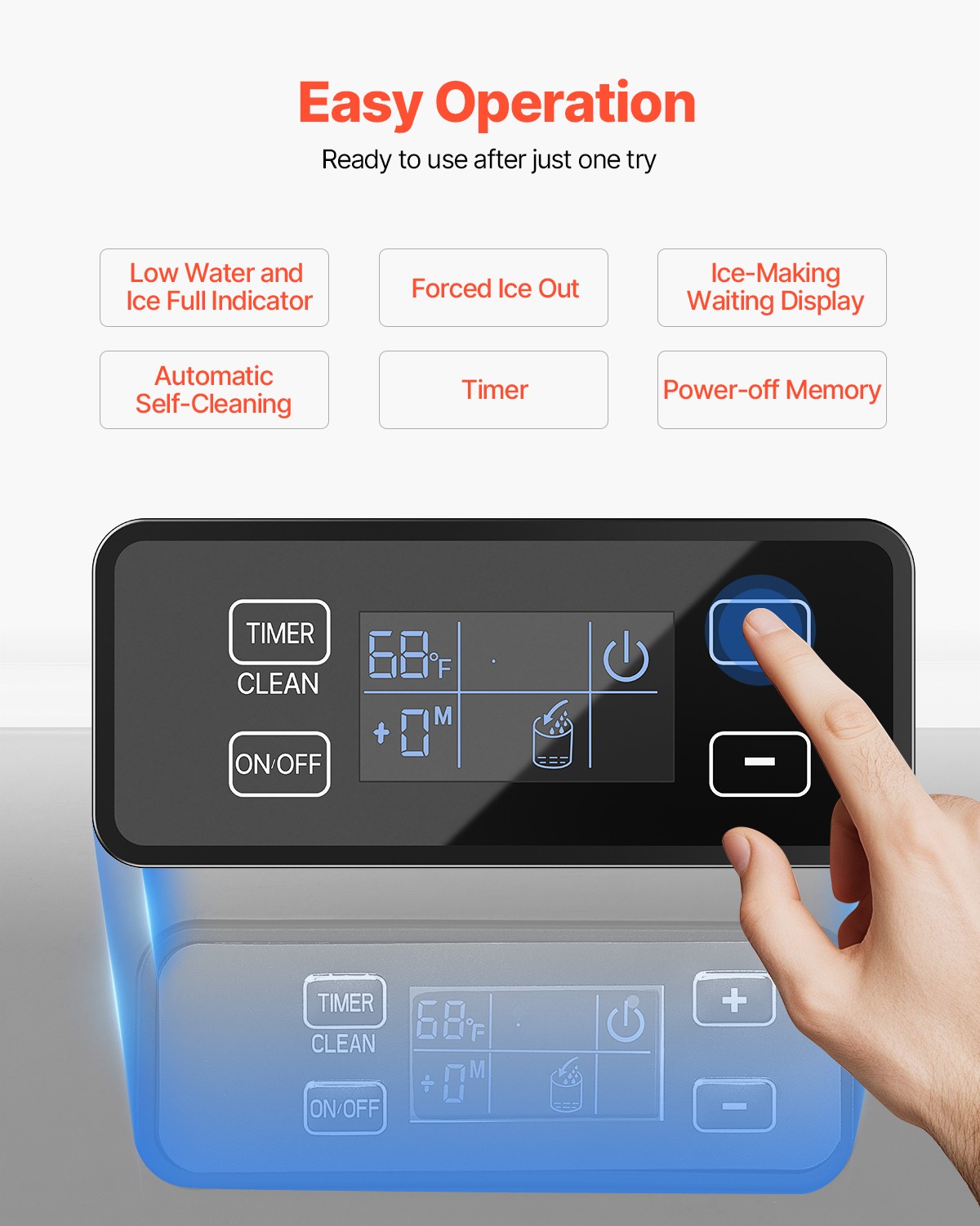 Uimoso Built-in Ice Machine with Reversible Door, Produces 80 Lbs Daily