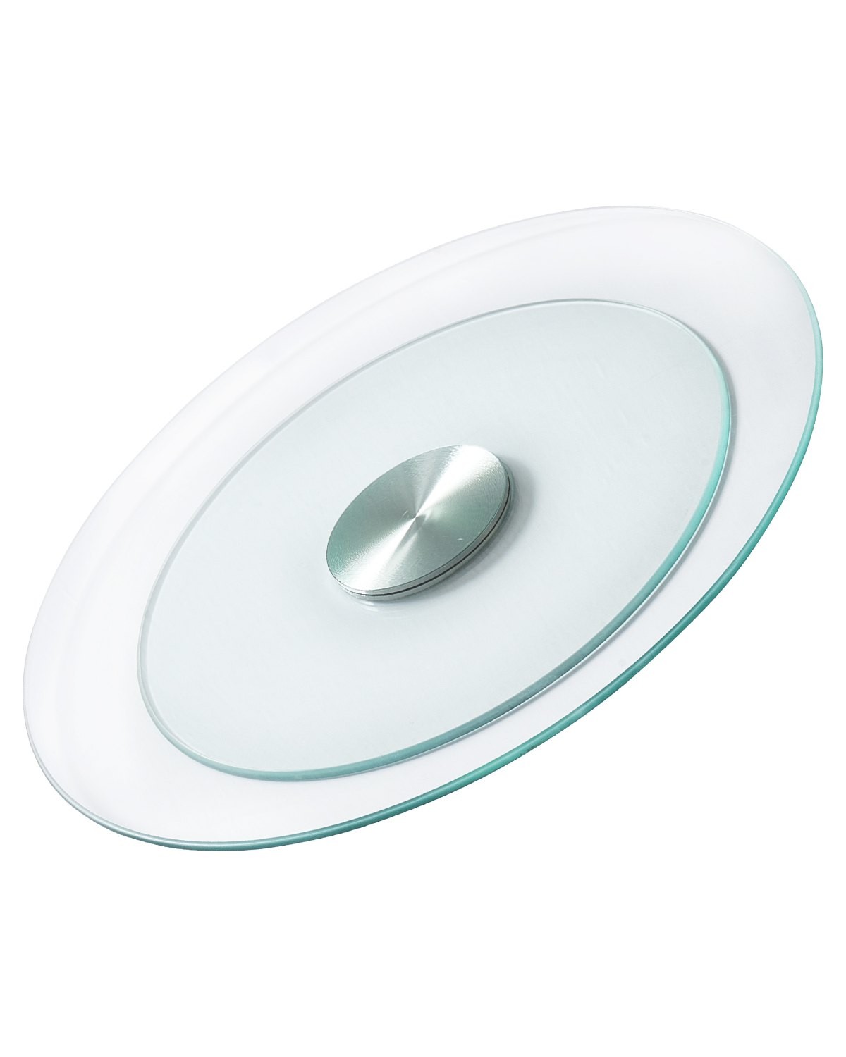 20 in Glass Lazy Susan Turntable, 360° Rotation Round Clear Tabletop Rotating Tr