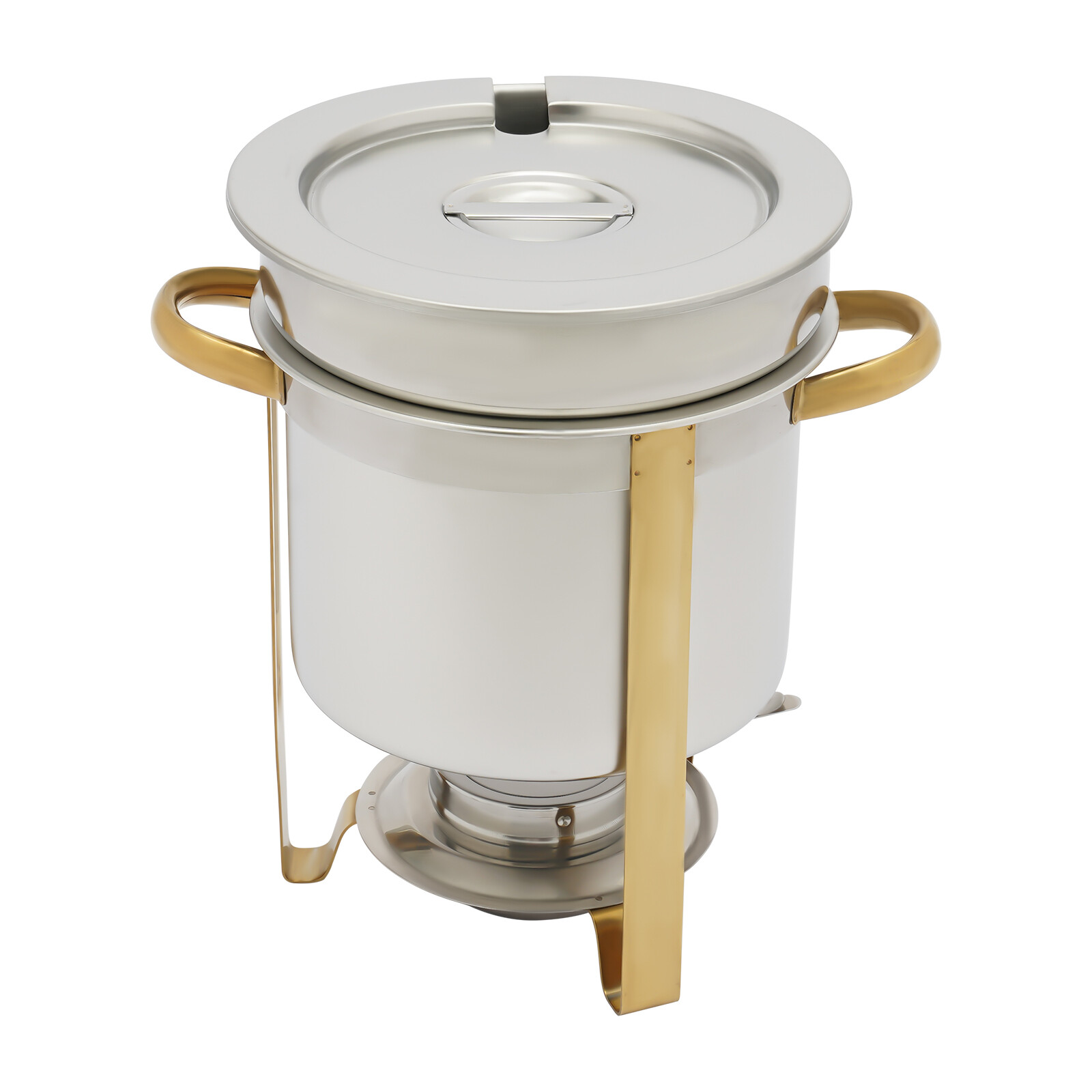 7L Gold Full Size Round Soup Chafer Stainless Steel Buffets Server Food Warmer