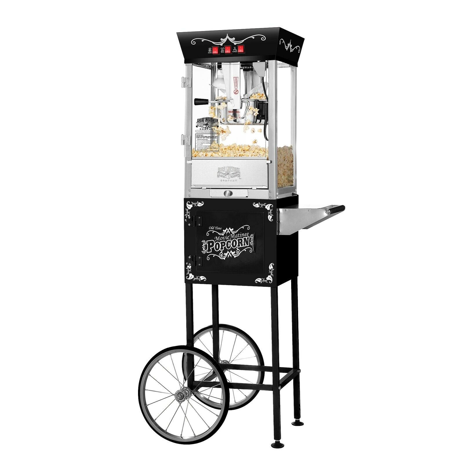 Matinee Antique Style Popcorn Popper Machine with Cart, 8 Ounce