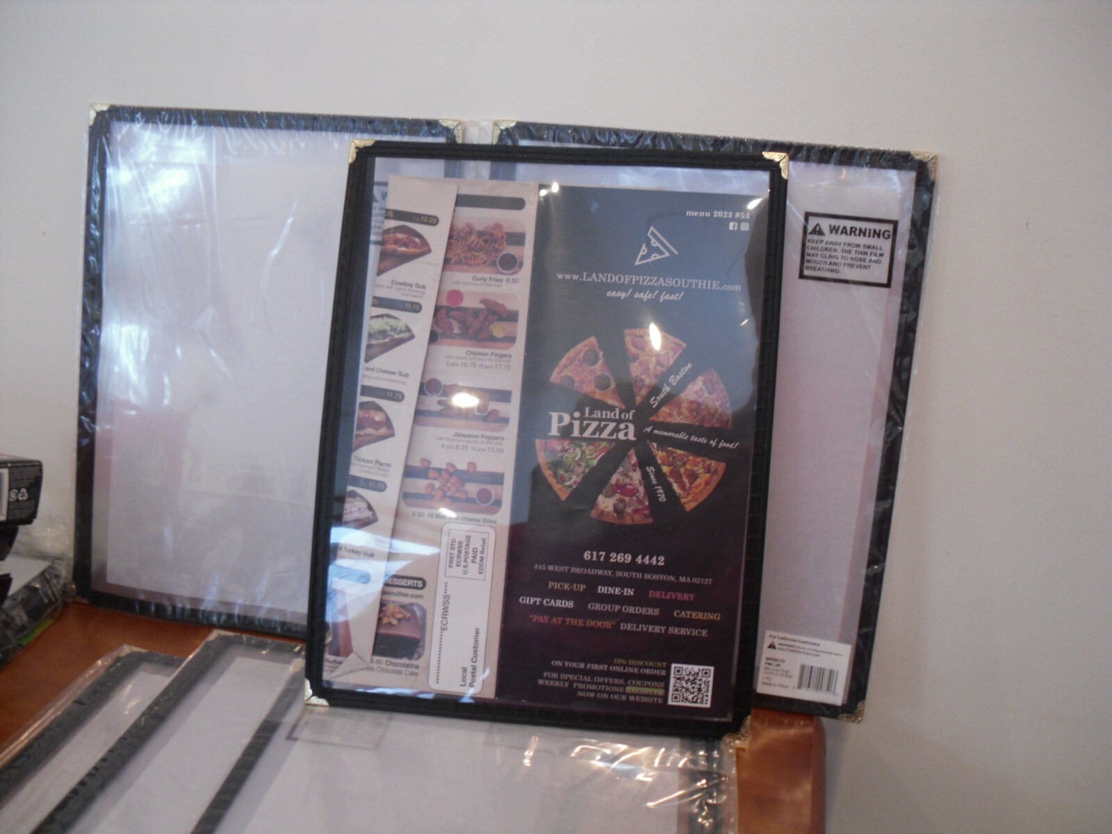 24 Winco – PMC-9K – 12 in x 9 1/2 in Black Single Menu Cover U GET 24