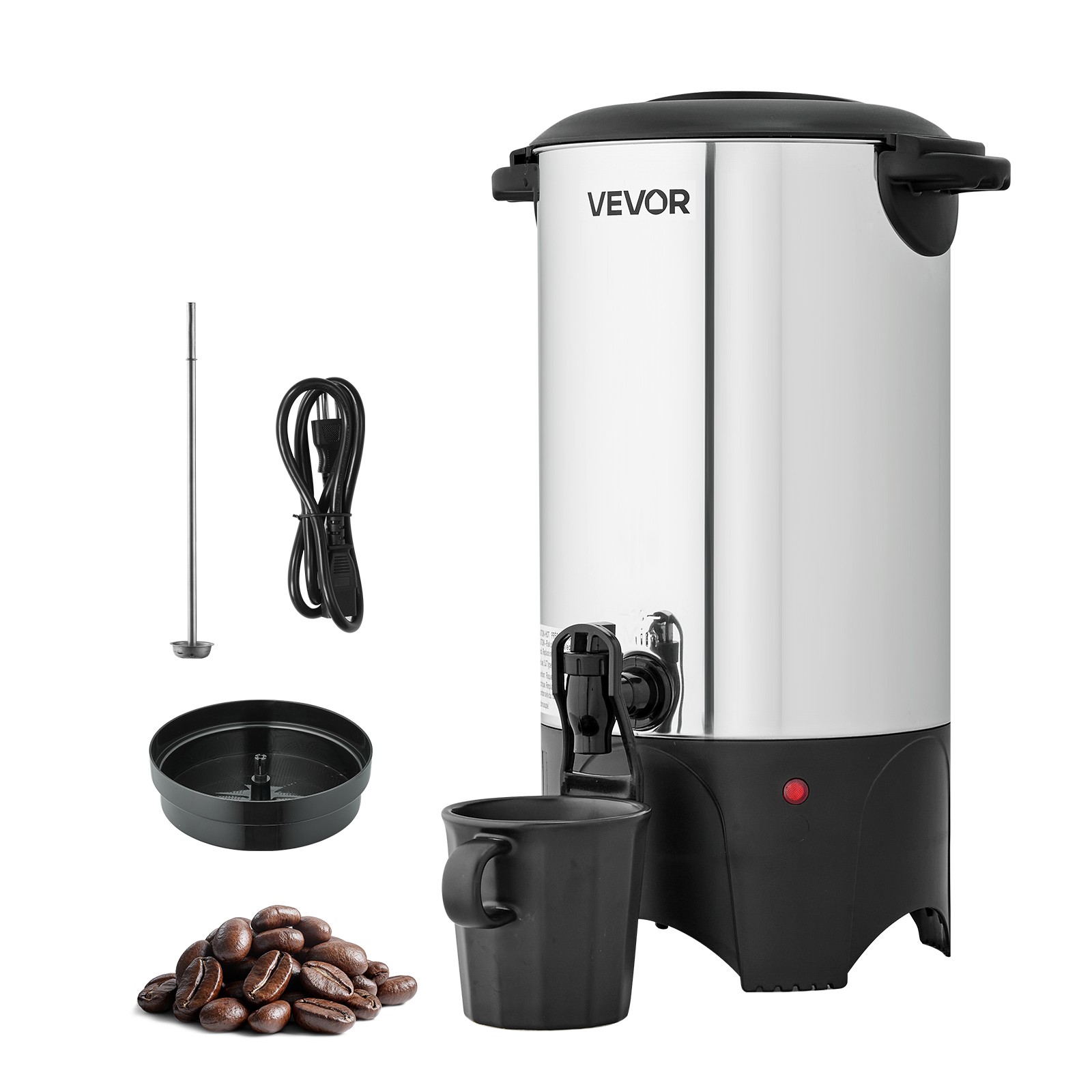 VEVOR Commercial Coffee Urn 40 Cup Hot Dispenser 6 L with Stainless Steel Liner