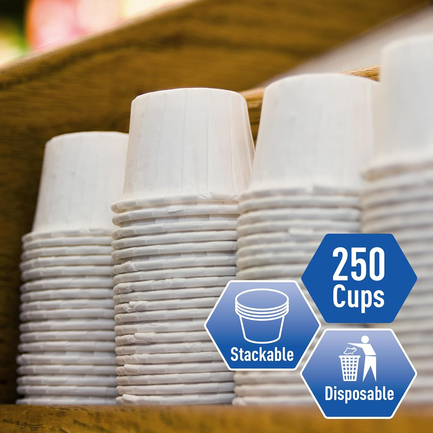 Disposable 250 Pack Paper Souffle Medicine Cups-0.75 Ounce, Dispenser Paper Cups