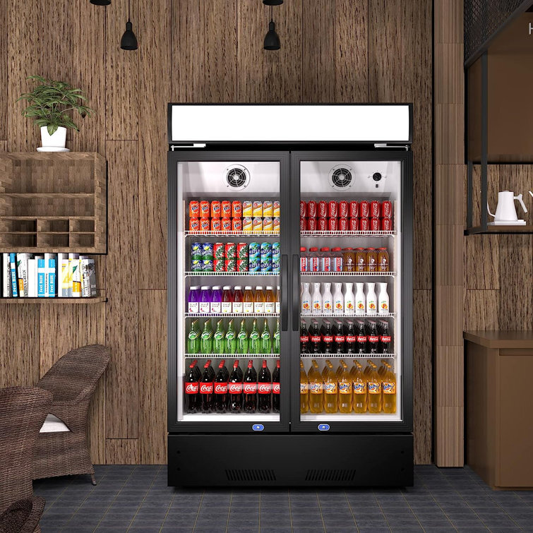 17 Cu. Ft Reach in Merchandiser Refrigerator Glass Door Cooler Display Beverage