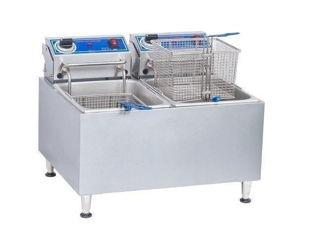 Globe PF32E Countertop Electric Fryer – (2) 16 lb Vats, 208 240v/1ph