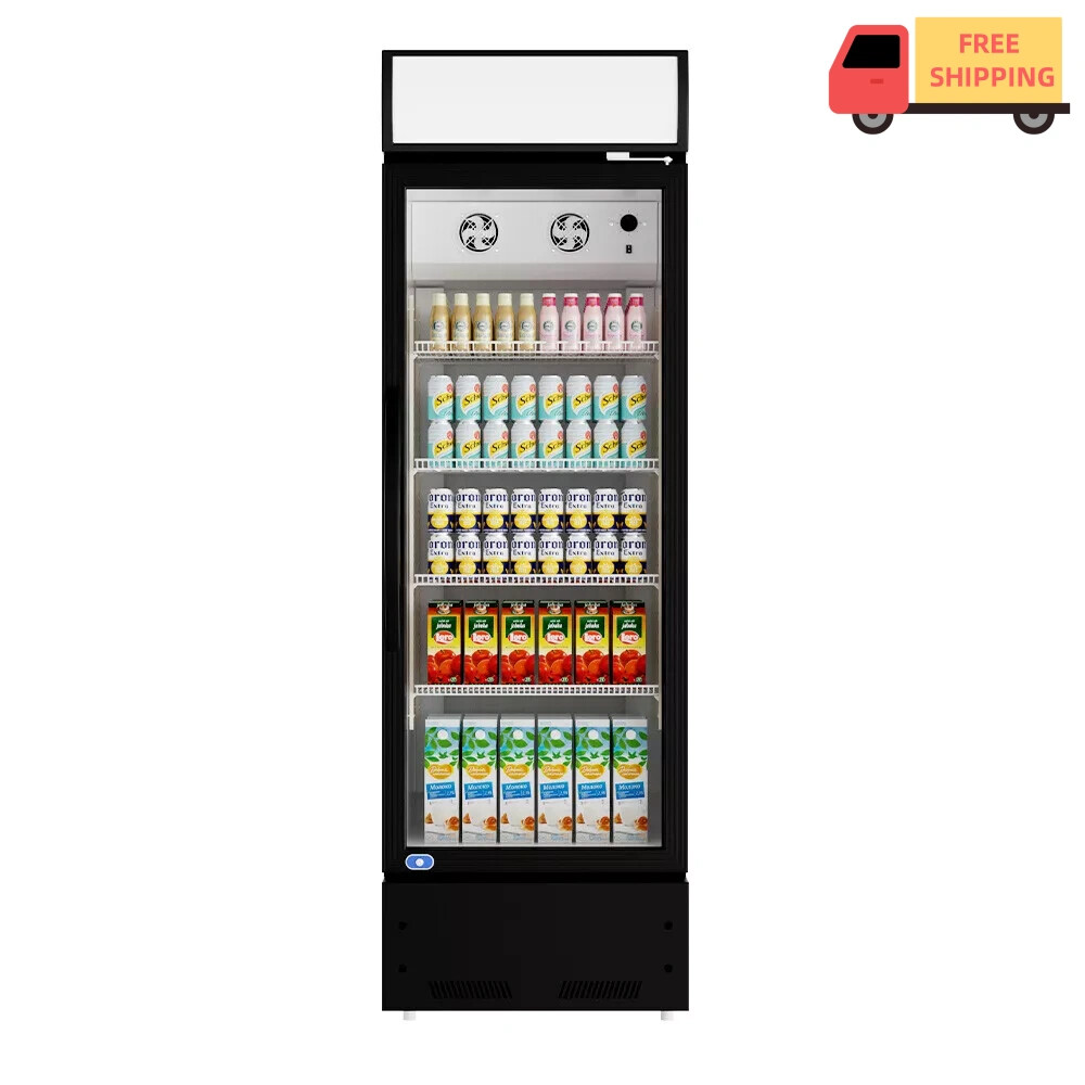 Merchandiser Refrigerator Upright Display Glass Door Fridge W/LED 17 Cu.Ft ETL
