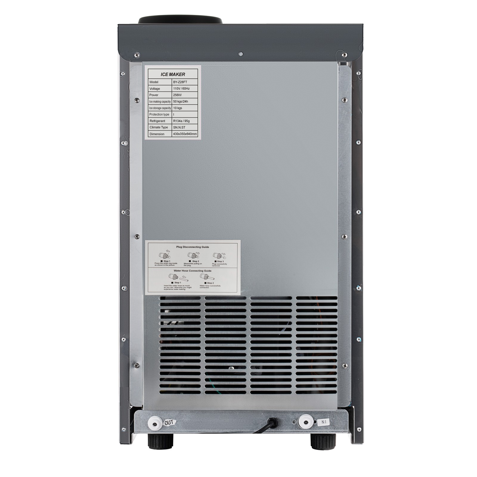 Commercial Ice Maker 50kg/24h Stainless Steel Ice Cube Machine for Bar Restauran