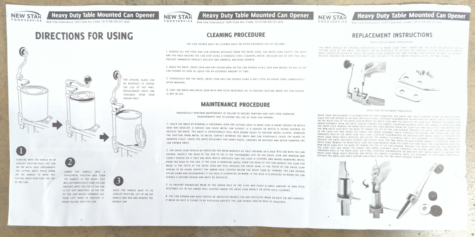 New Star Foodservice 7006841 Manual Table Can Opener for cans up to 11 inches