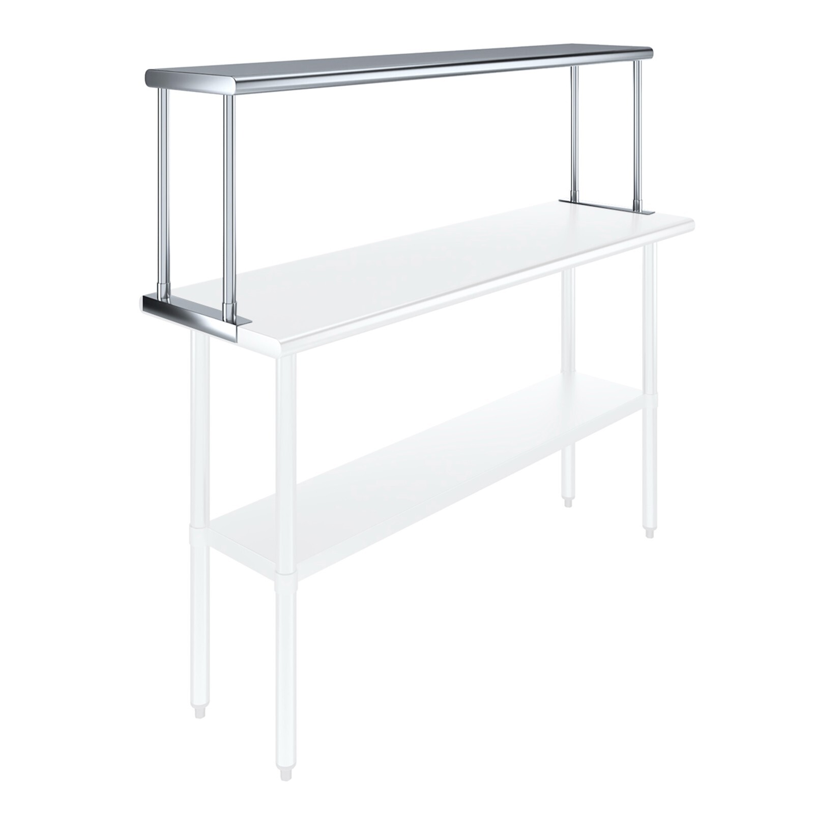 12 in. Deep x 60 in. Long Stainless Steel Single Tier Overshelf