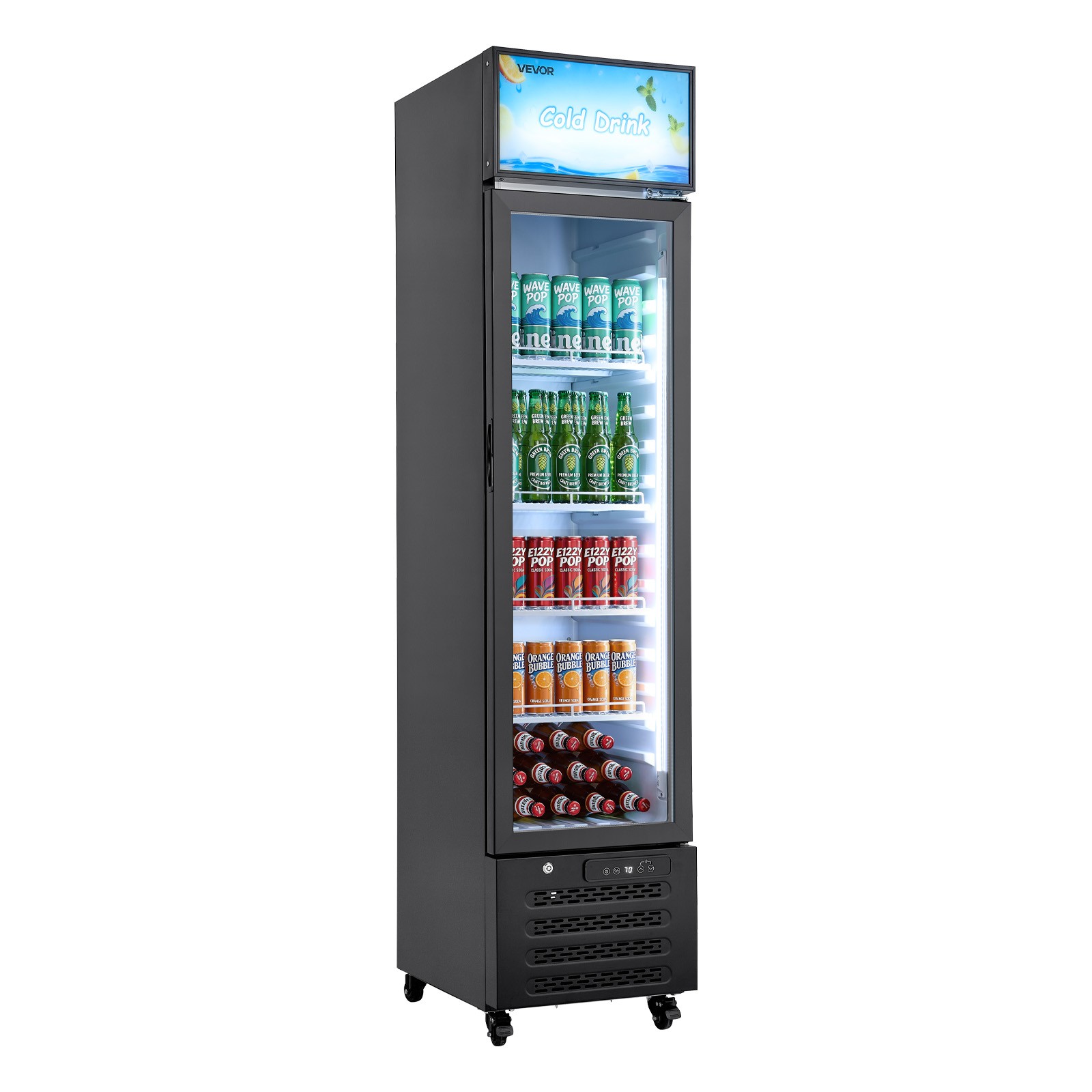 VEVOR Commercial Merchandiser Refrigerator 7.5 Cu.Ft Upright Beverage Cooler