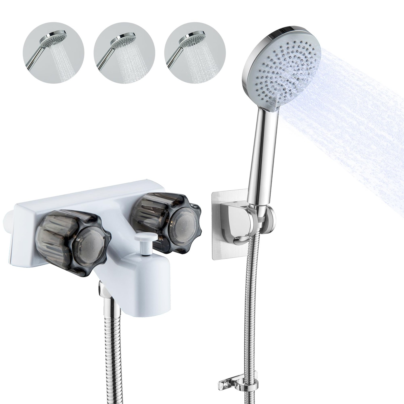 Subeixi 4 Rv Shower Faucet Hose And 5-Spray Modes Shower Head Abs Rv Tub Faucet