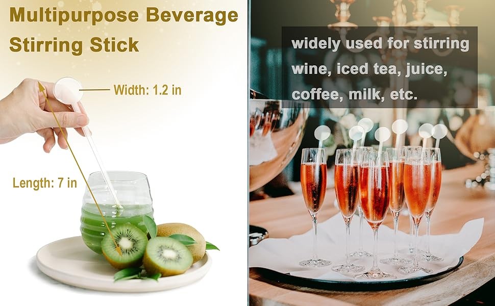 160Pcs Cotail Swizzle Stis, 7 Inches Transparent Coffee Stirrers