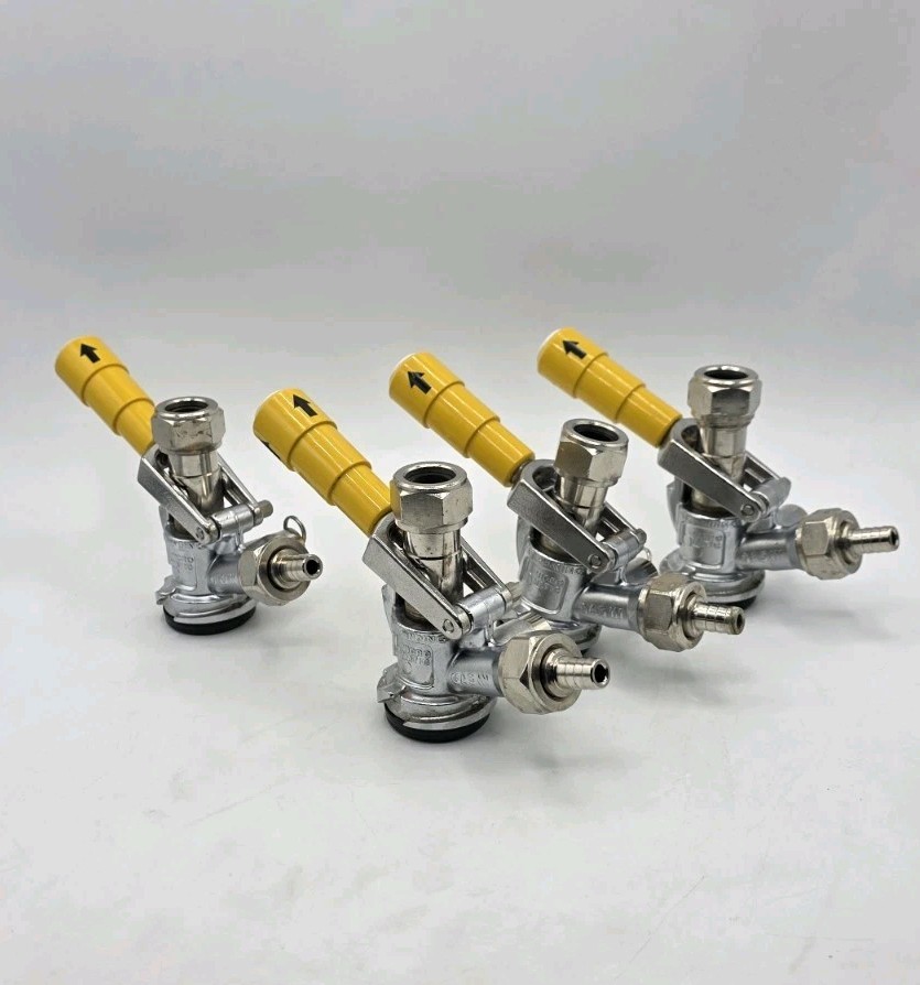 4 Micro Matic US Sankey Brass Keg Coupler – D System – Value Yellow Lever