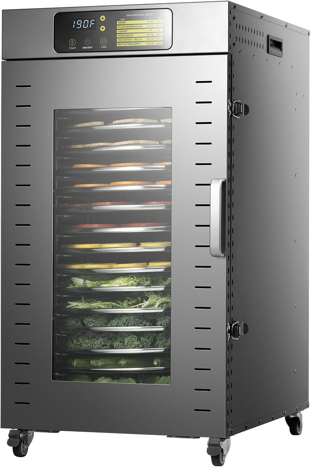 16-Tray 360° Rotating Dehydrator for Quick Drying & Jerky Making