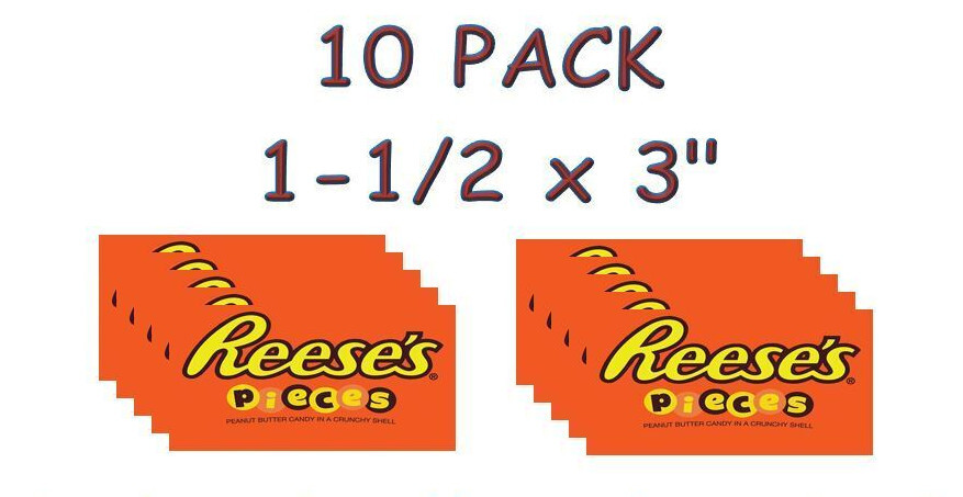 10 PACK Candy Vending Machine Label Sticker Decal 1.5 x 3″