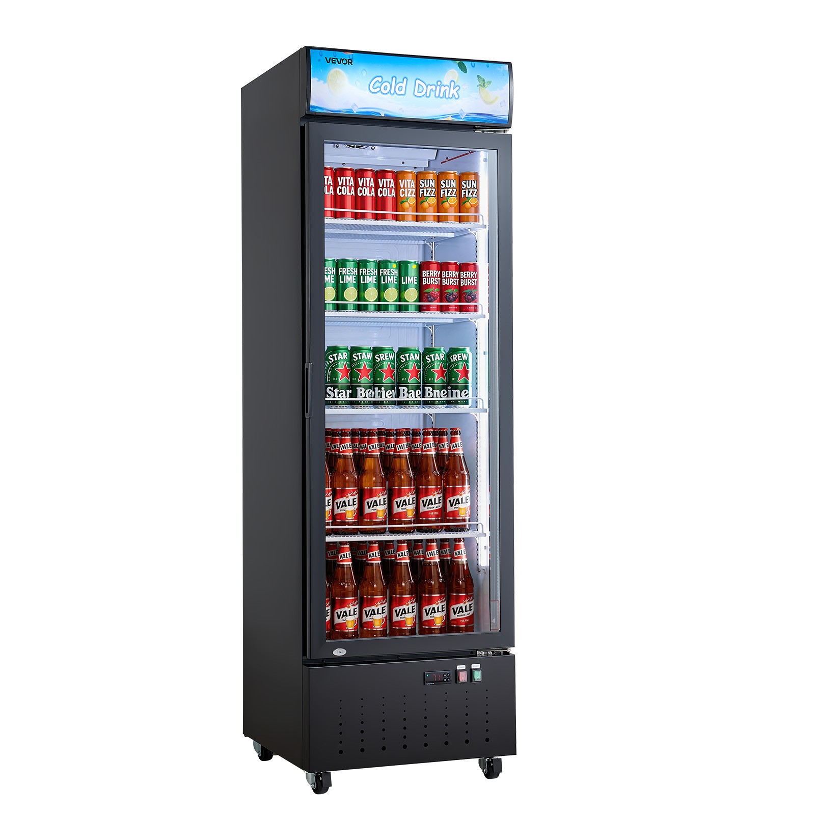 VEVOR Commercial Merchandiser Refrigerator 12.7 Cu.Ft Upright Beverage Cooler