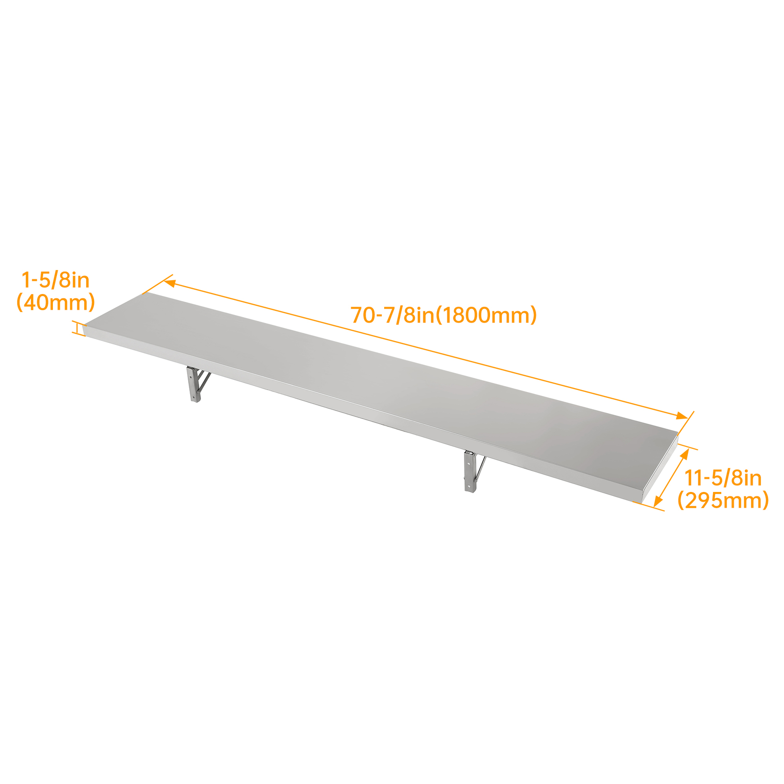 Concession Stand Shelf for Window Trailer Food Truck 6 Foot Stainless 66lbs