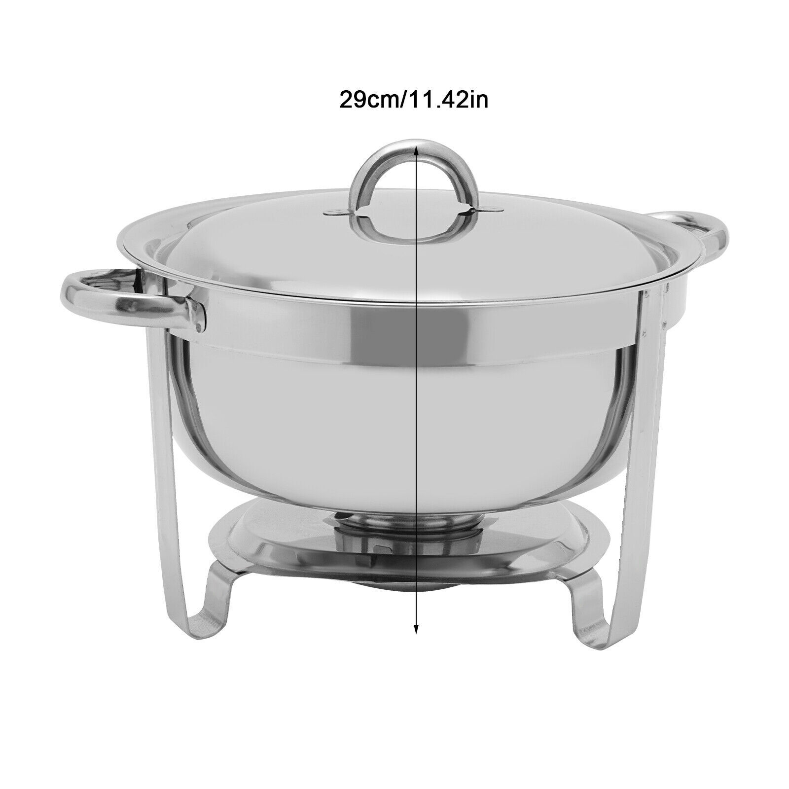 14.2 Qt Full-Size Round Stainless Steel Catering Dish Buffet Food Warmer Hot Pot