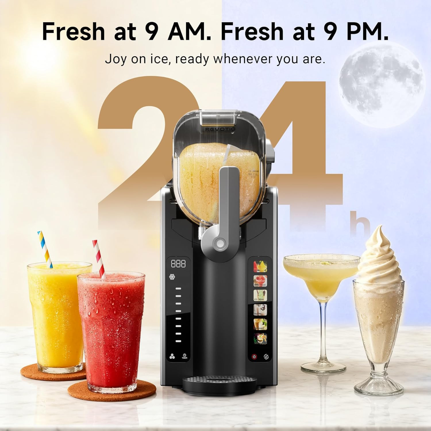 Slushie Machine for Home, 88 Oz Slushy Machine, No Ice Needed Frozen Drink Maker