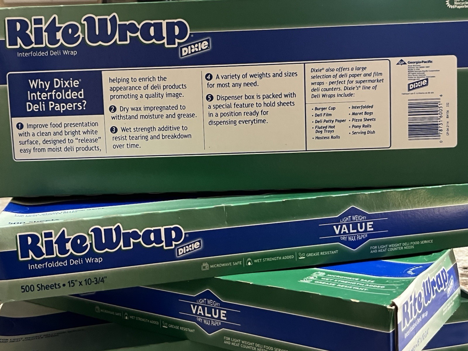 15″x10.75″ DIXIE RITE WRAP INTERFOLD DELI LIGHT WEIGHT DRY WAX PAPER 2000 SHEETS