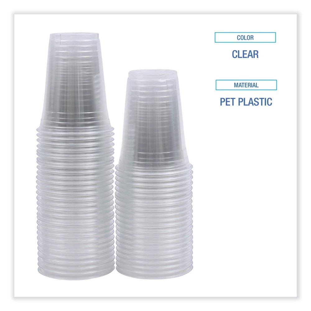 Boardwalk PET16 16 oz. PET Plastic Cold Cups – CLR (1000/Carton) New