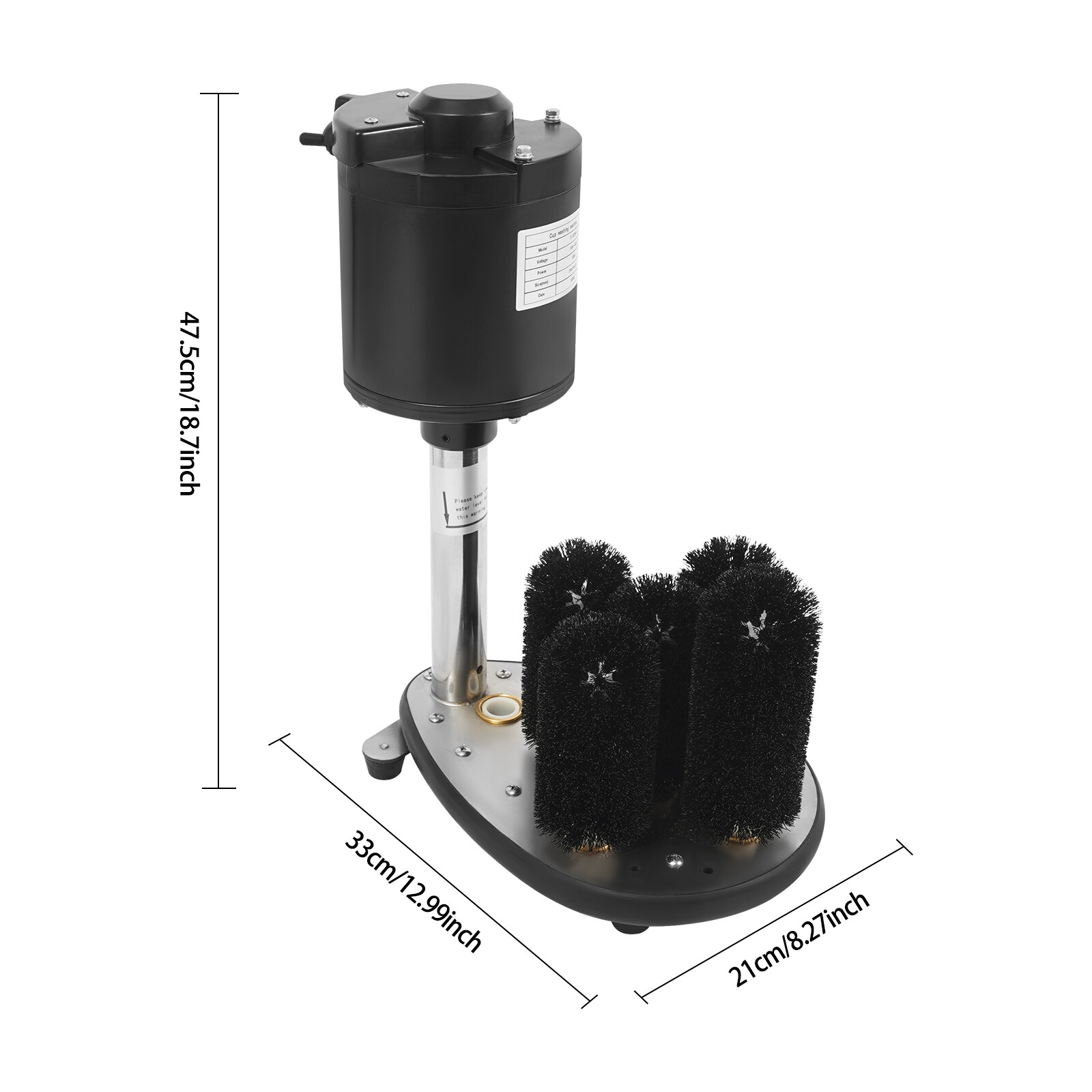 Electric Glass Washer 5-Brush Electric Commercial Wine Glass Cleaning Machine