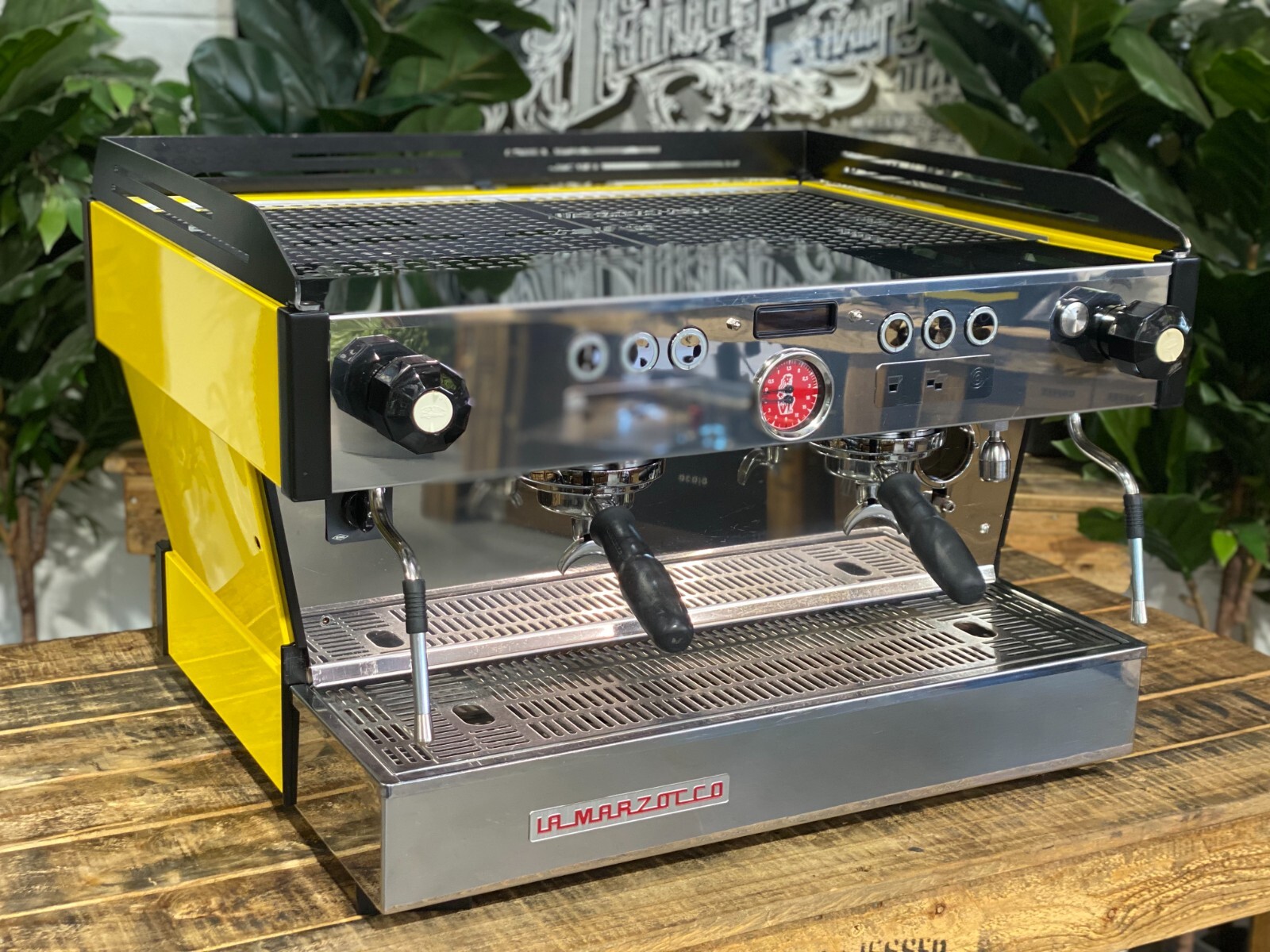 LA MARZOCCO LINEA PB 2 GROUP ESPRESSO COFFEE MACHINE YELLOW & BLACK COMMERCIAL