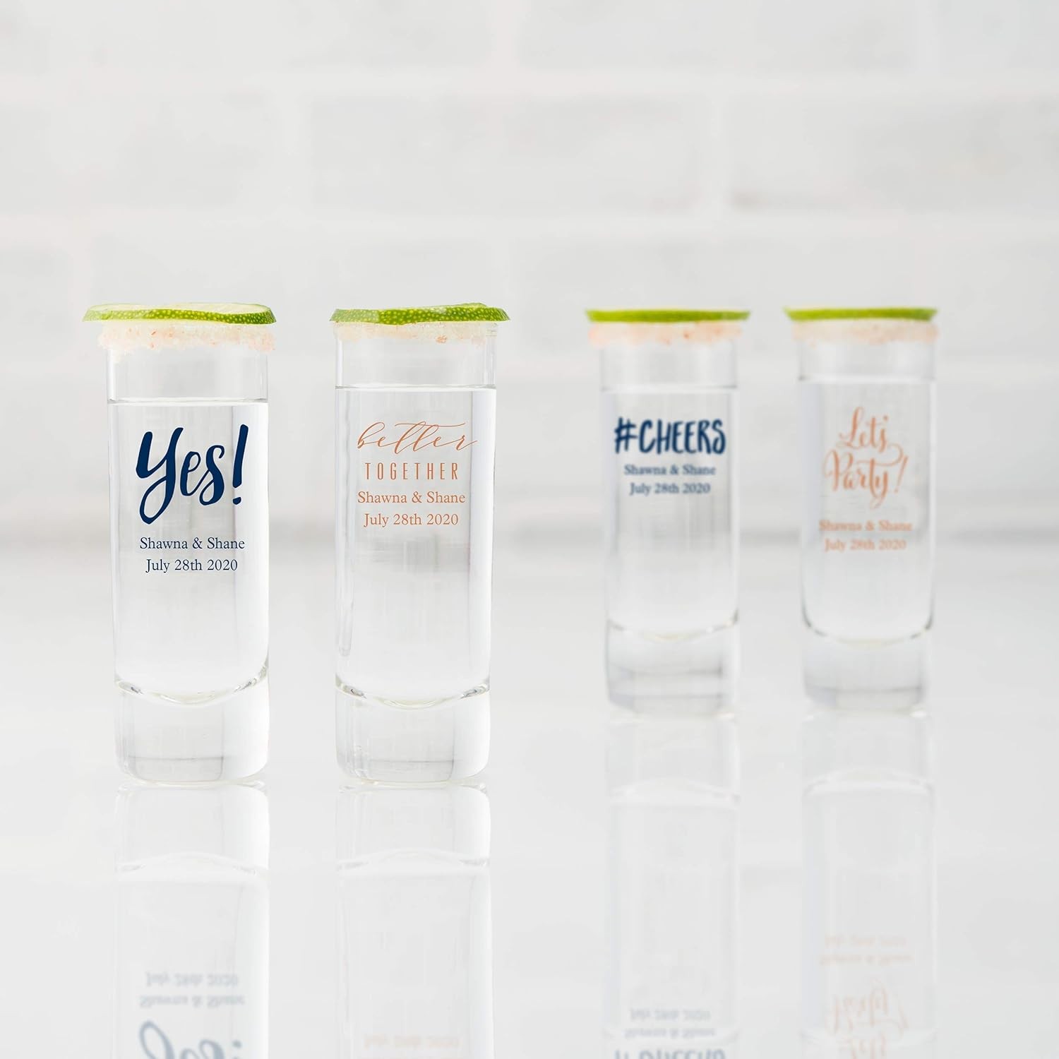 Personalized 2.5oz Tall Shot Glass Customizable Full Color Print – 84 pack