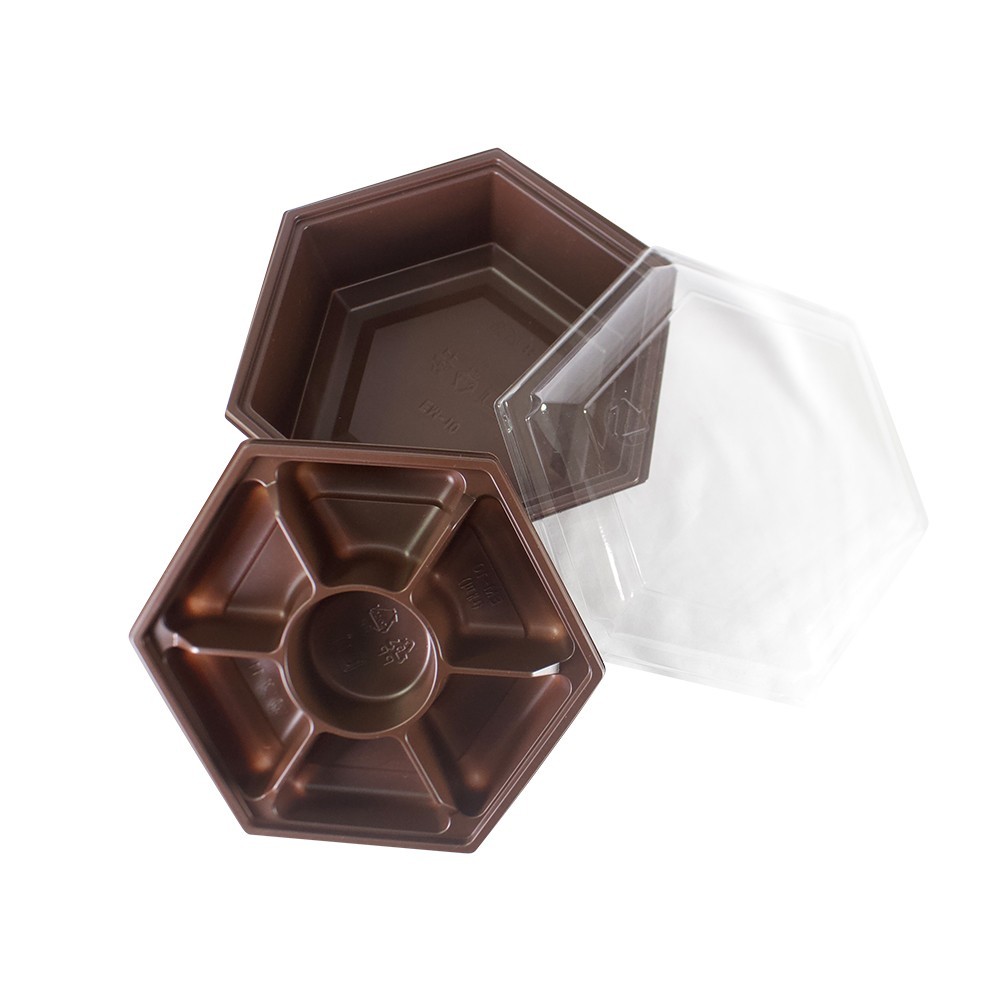 Korean Hexagon Bowl Set w/Lid 8″x8″ PP Bento To Go Box 50/100/400