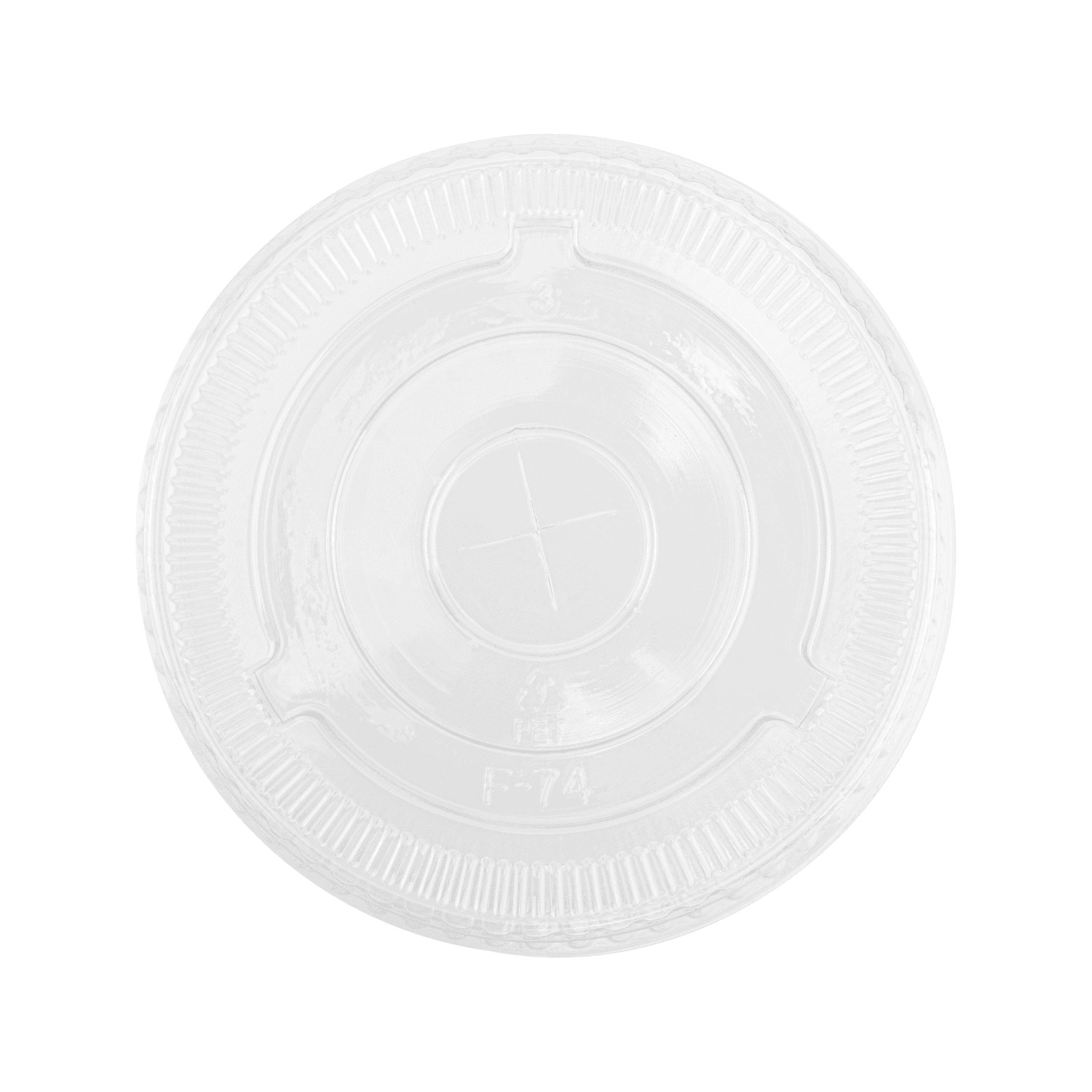 Karat PET Clear Flat Lid for 7oz PET Cup (74mm) – 1,000 pcs, C-KC74TS