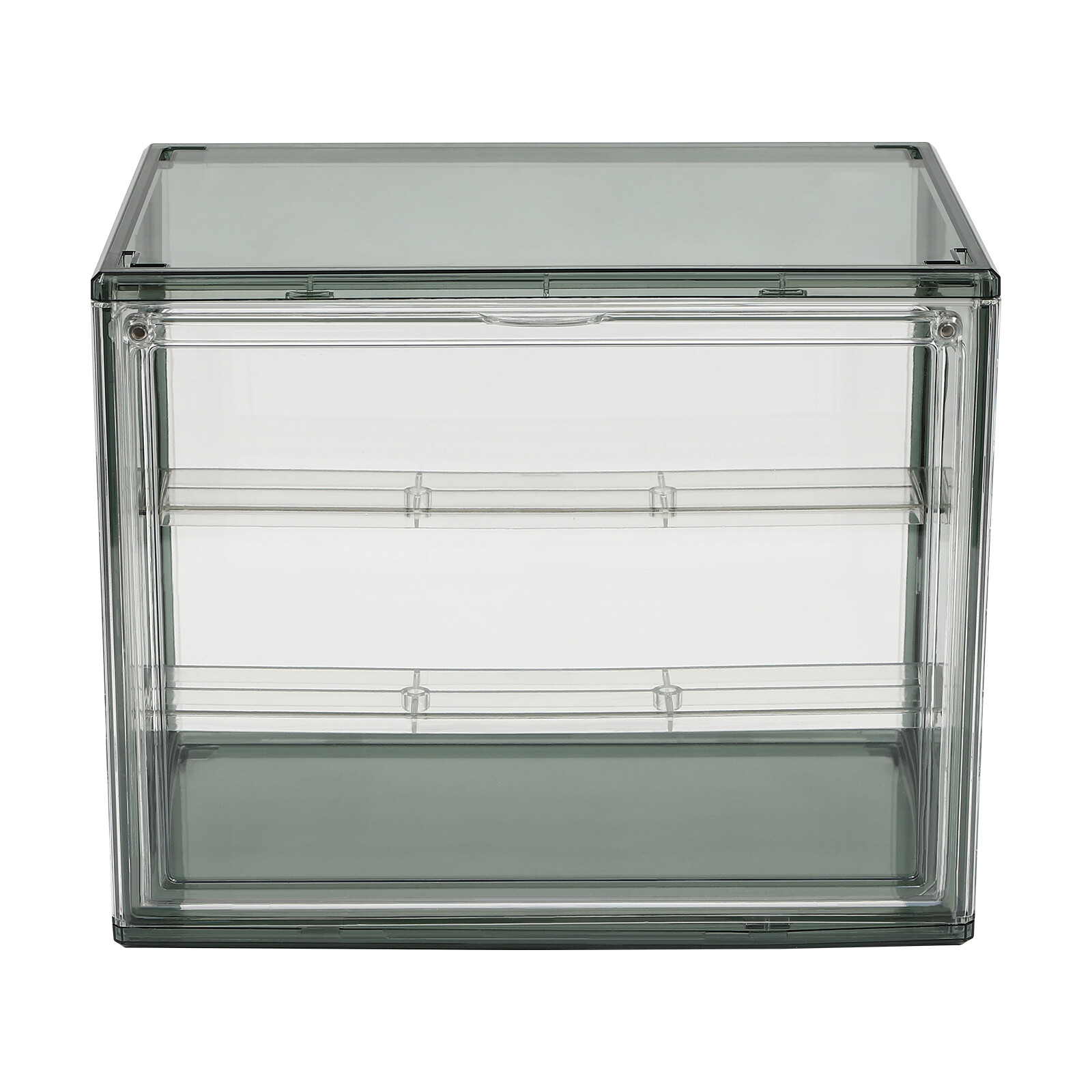 Display Case Bread Box for Kitchen Countertop, 2 Tier PET Display Shelf