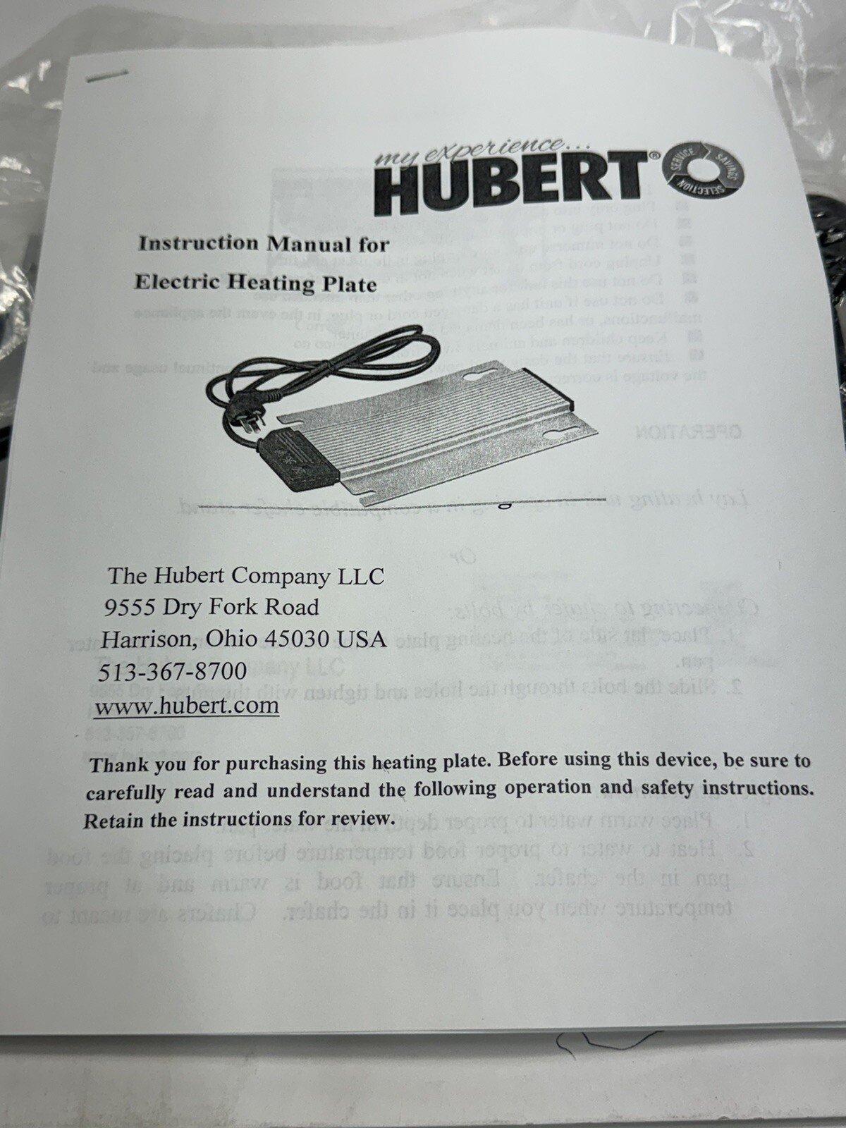 HUBERT® Electric Chafer Heater Rectangular aluminum – 11 7/8″L x 7 3/4″W