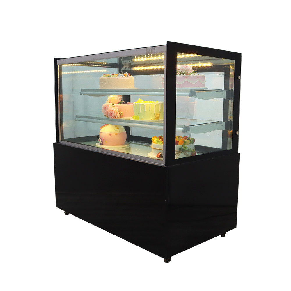 Floor Model Refrigerated Display Case Rear Door Air Cooling Adjustable Rack 220V