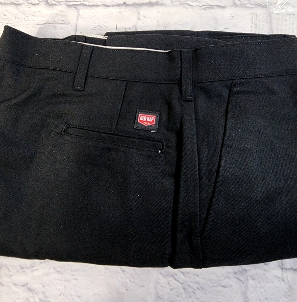 RED KAP Mens Straight Chino Work Pants Trousers 42×30 Black Polyester BI12