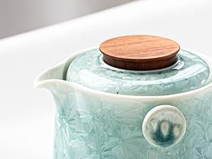 Hermit Life Chinese Travel Tea Set, Portable Ceramic Teapot for One to Two,