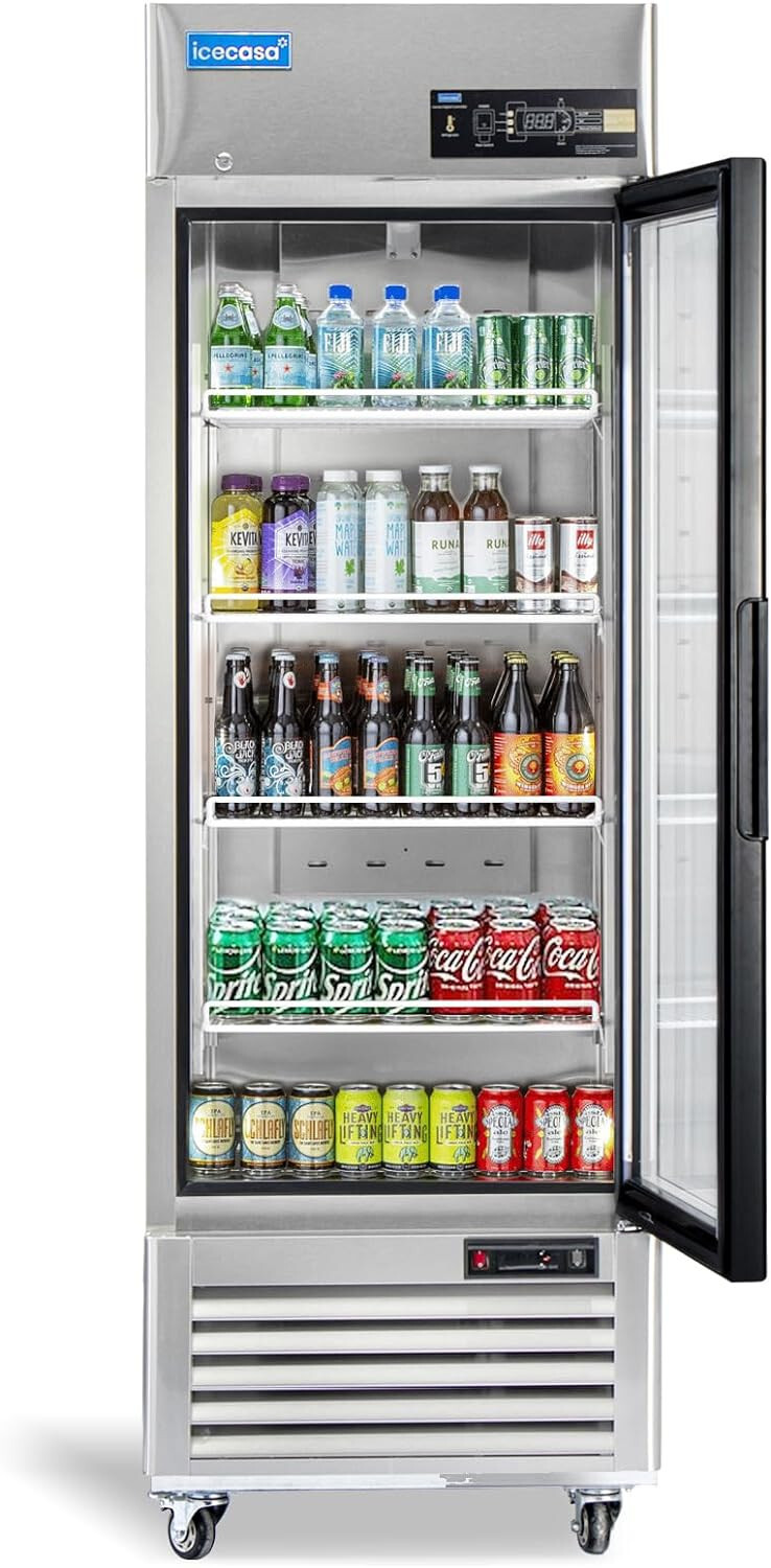 Stainless Steel Commercial Refrigerator One Glass Door 27′ For Restaurant Bar