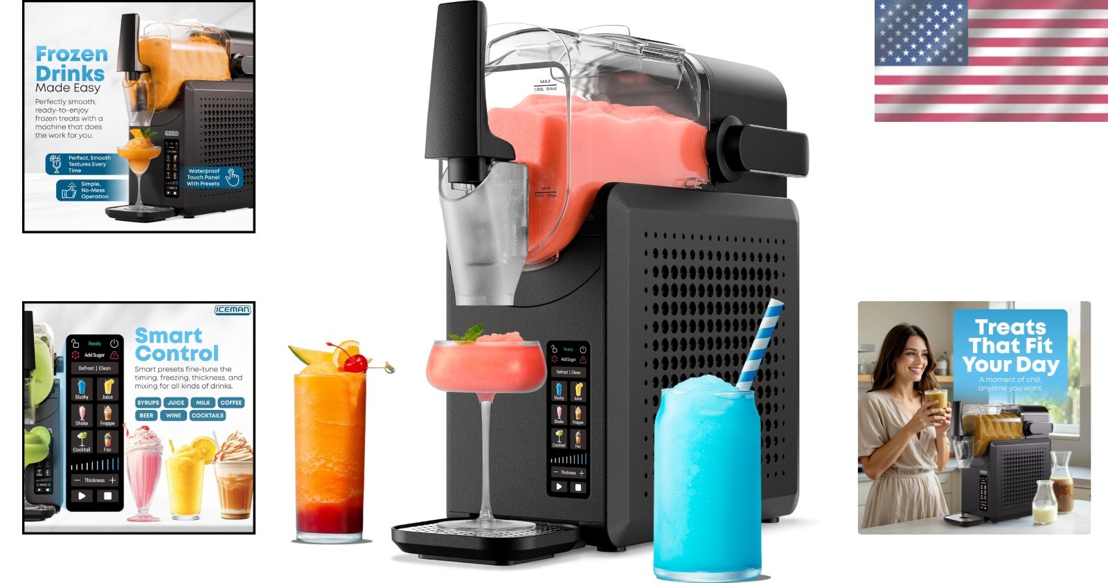Slush-Ease MAX 90oz Slushie Machine, 64oz Liquid Capacity Frozen Drink Maker …