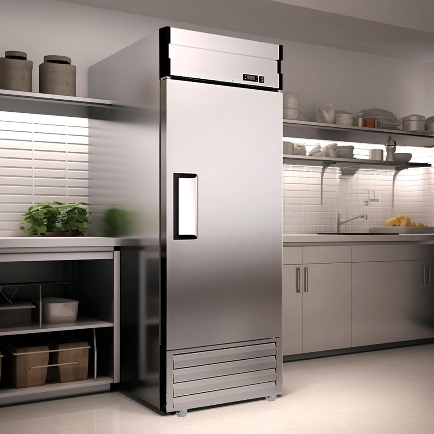 Stainless Steel Commercial Refrigerator 27″W Solid Door Reach-In Refrigerator