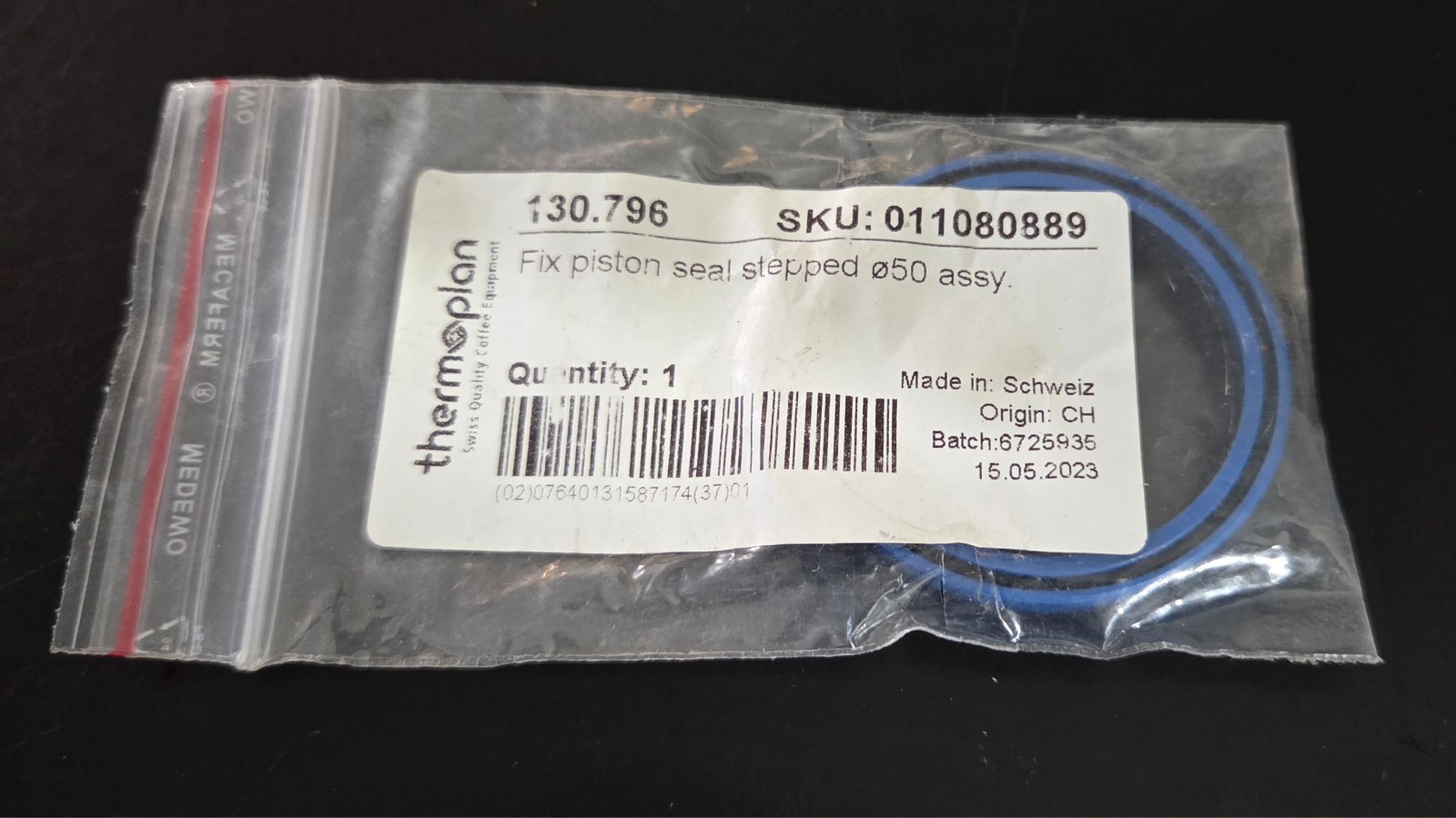 New Thermoplan Mastrena Fix Piston Seal Stepped 50 Assy 130.796 | 41500.1012