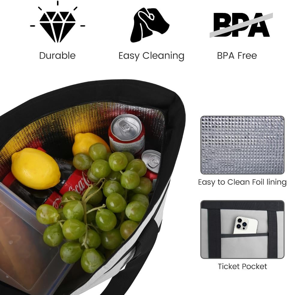 Mosago Commercial Insulated Food Delivery Bag 39L, Heavy Duty Thermal Catering T